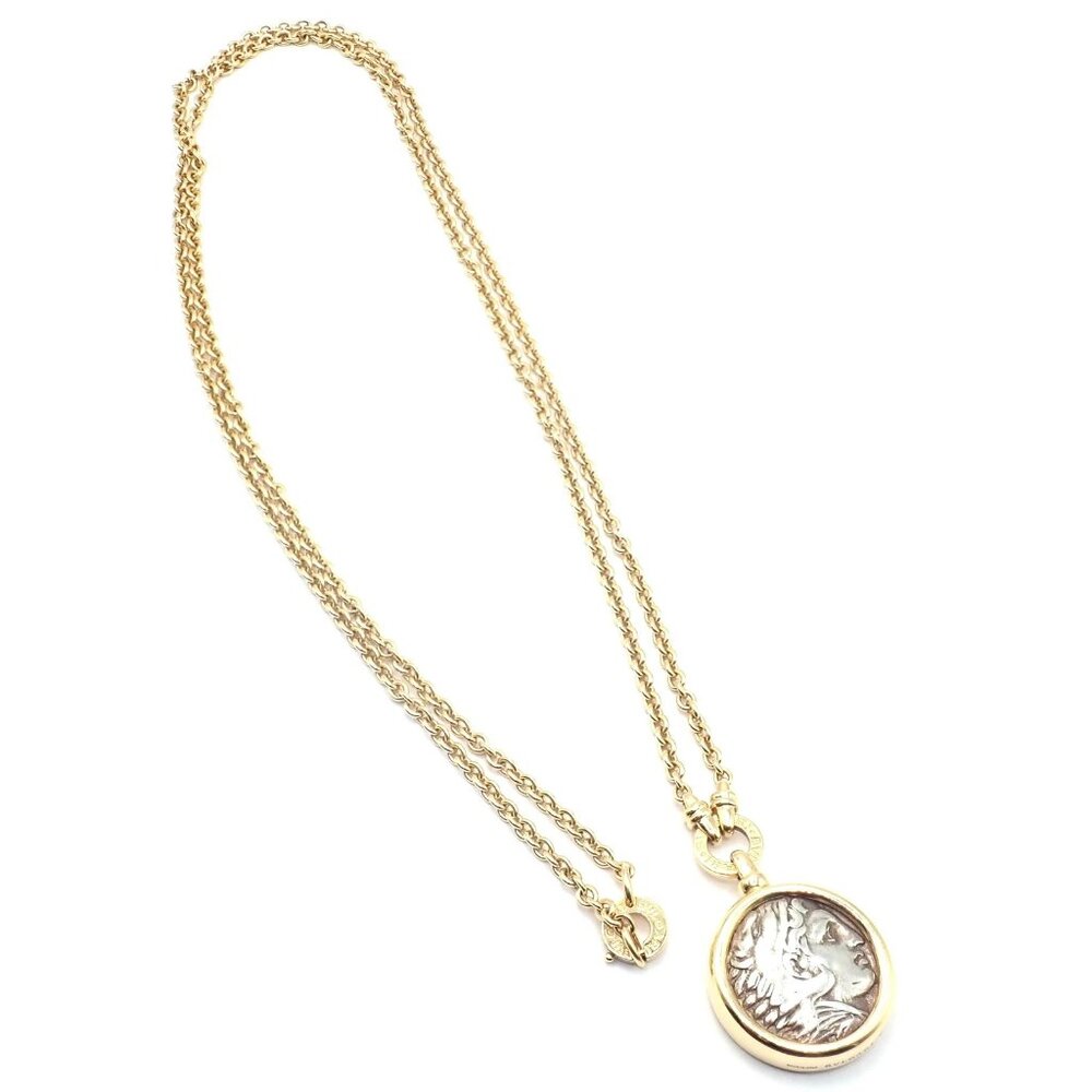 Rare! Bvlgari Bulgari 18k Yellow Gold Antique Coin Monete 38" Long Link Necklace - Picture 13 of 15